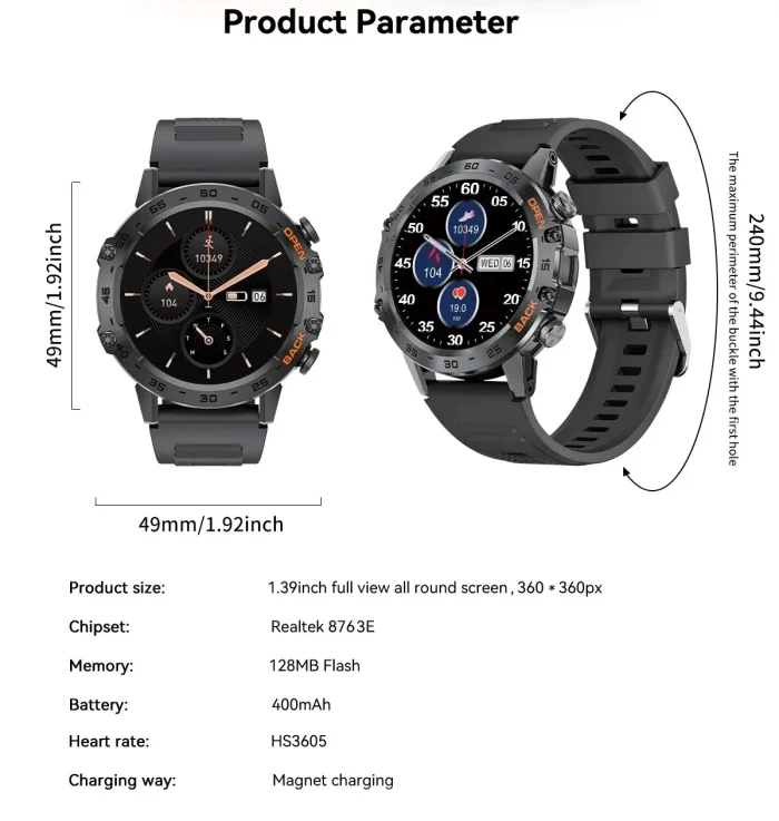 LIGE New1.39" Bluetooth Call Smart Watch Men Outdoor Sport Fitness Heart Rate Health Monitoring Smartwatch for Android IOS Phone - Image 26