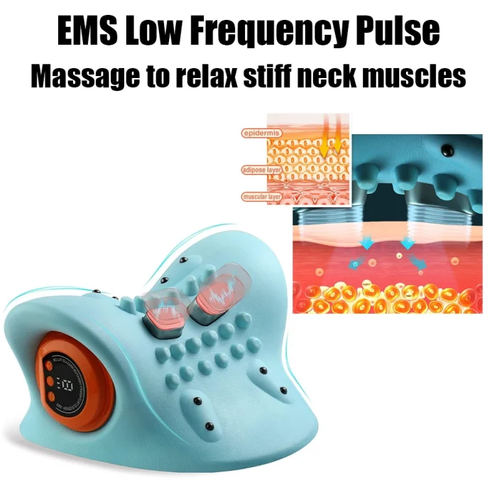 Electric Cervical Massager Neck Stretcher Pulse Traction Heating Pain Relif Chiropractic Traction Head Acupoint Massage Pillow - Image 8