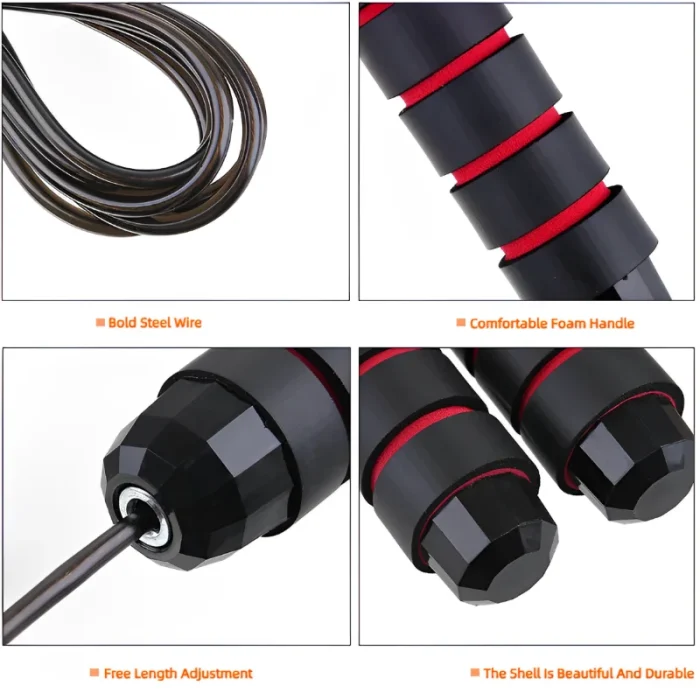 The New Jump Rope Steel Wire Skipping Exercise Adjustable Jumping Fitness Workout Training Home Sport Equipment Tangle-Free - Image 5