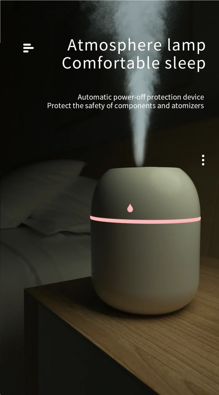 Portable USB Ultrasonic Air Mini Humidifier Essential Oil Diffuser Car Purifier Aroma Anion Mist Maker with LED Lamp Lighting - Image 21