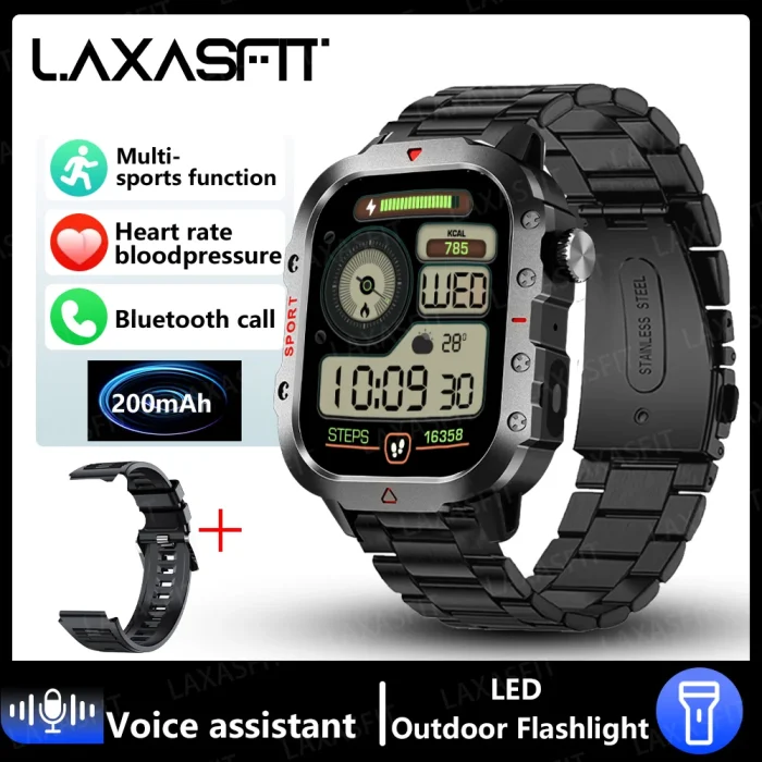 LAXASFIT 2024 New LED Men's Smartwatch Bluetooth Talking Smartwatch Multi Sport Mode Health Monitoring Smart Watch - Image 8