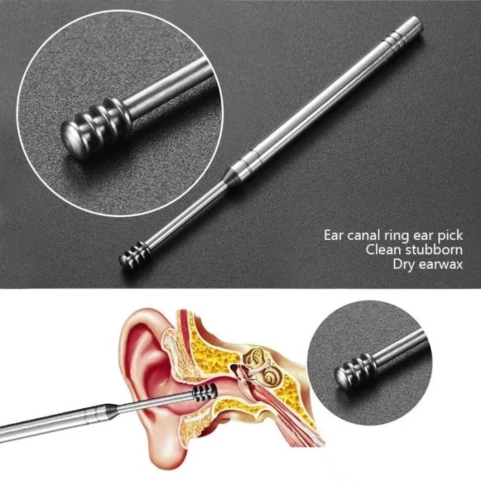 6Pcs/set ear cleaner Ear Wax Pickers Stainless Steel Earpick Wax Remover piercing kit earwax Curette Spoon Care Ear Clean Tools - Image 5