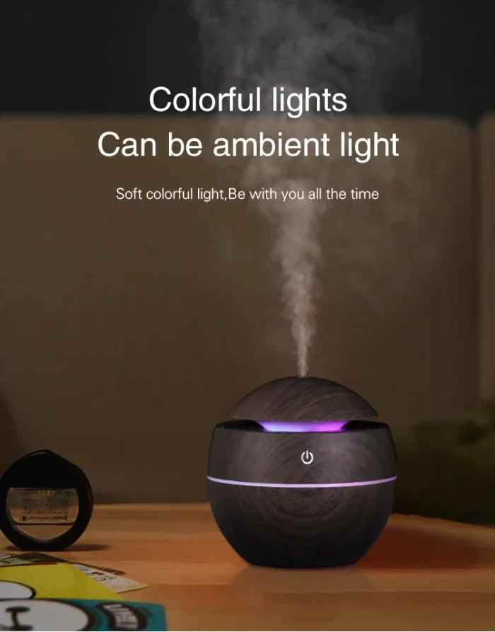 USB Ultrasonic Cool Mist Sprayer Essential Oil Fragrance Mini Home Wood Grain Air Humidifier Electric Air Aroma Diffuser Purifie - Image 14