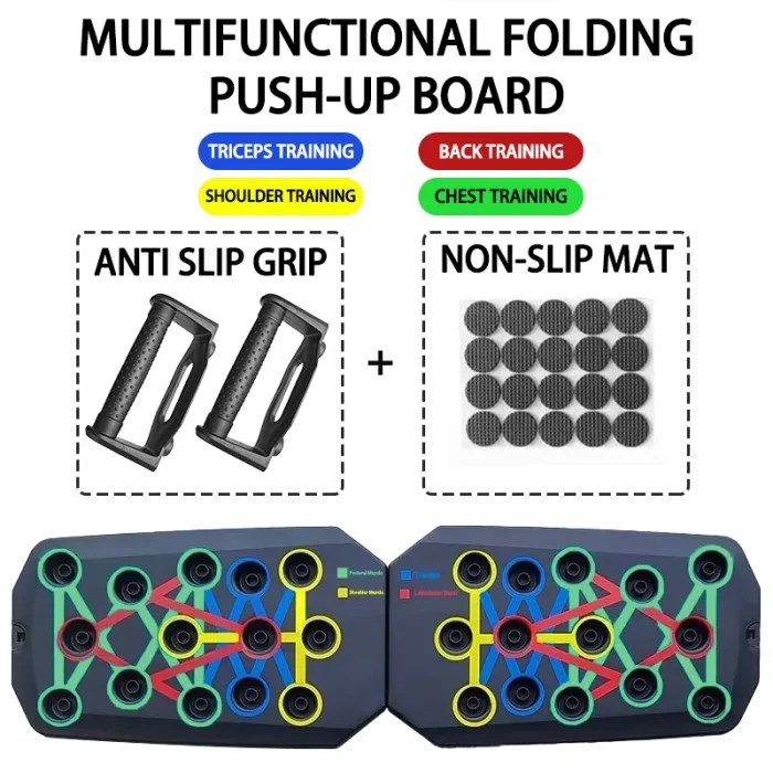 Portable Multifunctional Push-up Board Set With Handles Foldable Fitness Equipment For Chest Abdomen Arms And Back Training - Image 7