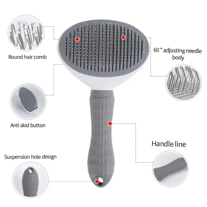 Pet Hair Brush Cat/Dog Comb Grooming Care Cleaning Needle Brush Stainless Steel Comb Long Hair Pets Dogs Cats Accessories - Image 6
