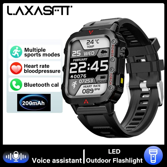 LAXASFIT 2024 New LED Men's Smartwatch Bluetooth Talking Smartwatch Multi Sport Mode Health Monitoring Smart Watch - Image 7