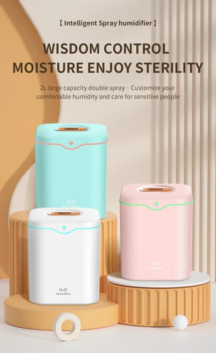 Xiaomi 2000ML USB Air Humidifier Double Spray Port Essential Oil Aromatherapy Humificador Cool Mist Maker Fogger Purify for Home - Image 11