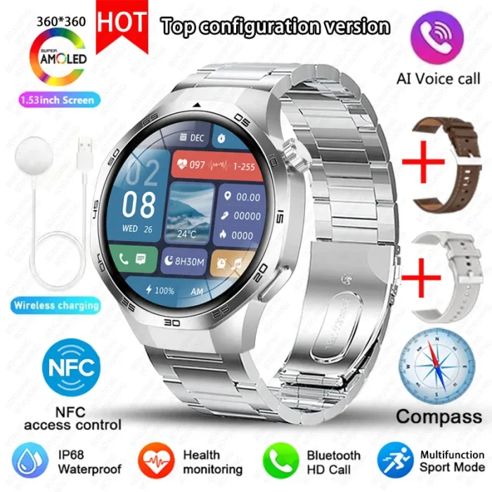 New For Huawei Watch GT5 Pro Smart Watch HD AMOLED Screen NFC GPS Tracker Bluetooth Call Health Waterproof Smartwatch Men Women - Image 16