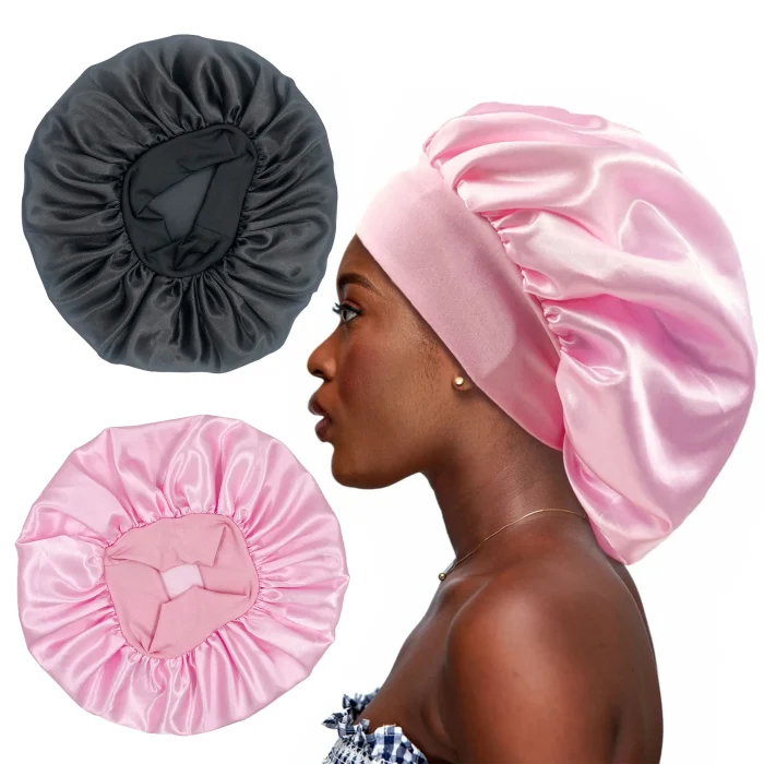 1pc Big Bonnets for Women Hair Care Large Satin Bonnet Silk Bonnet Hair Wrap for Sleeping Sleep Cap With Elastic Soft Band - Image 16