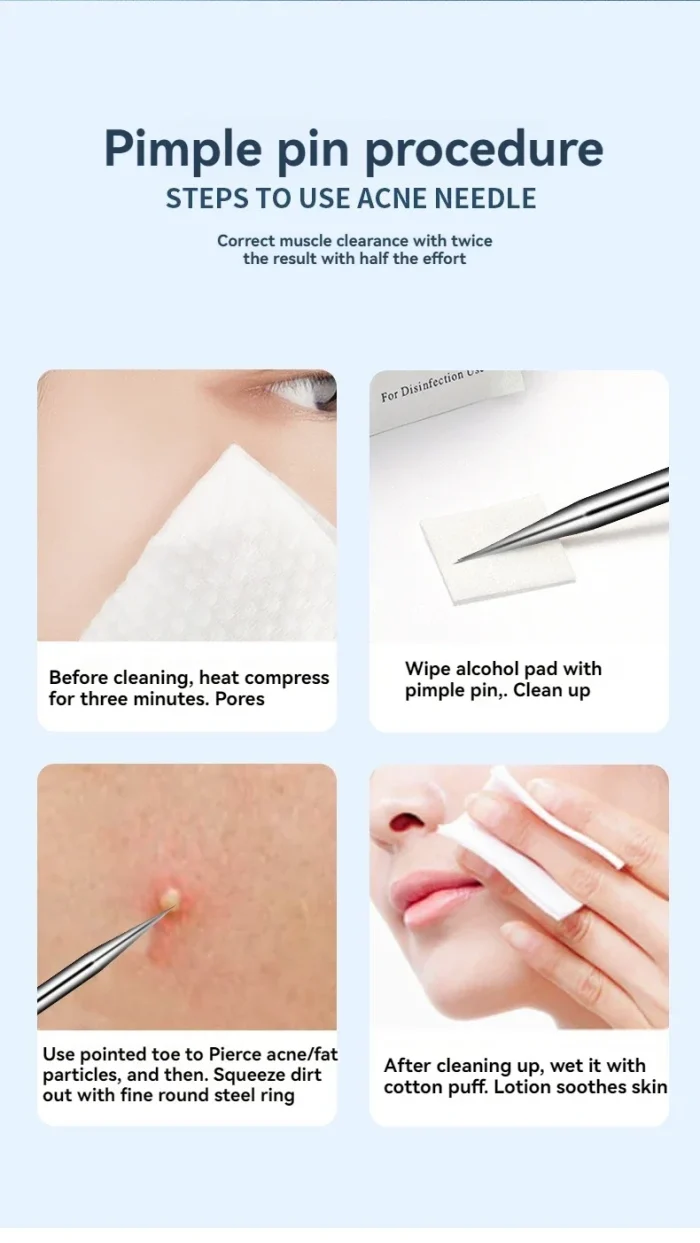 11Pcs Ingrown Hair Tweezers Acne Blackhead Removal Needles Black Dots Cleaner Pore Cleaner Deep Cleansing Face Skin Care Tools - Image 23