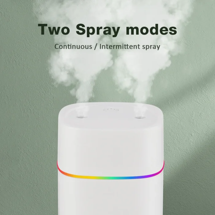 600ML Luminous Air Humidifier Double Spray Port Essential Oil Aromatherapy Humificador Cool Mist Maker Purify for Home Office - Image 2