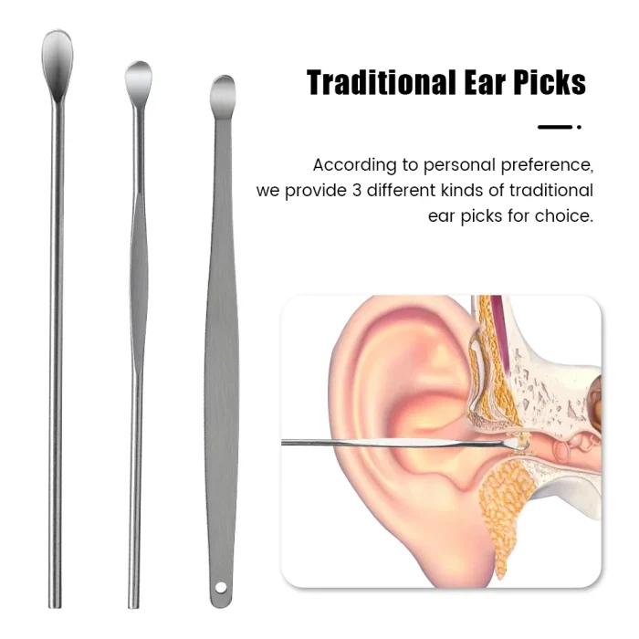 6Pcs/set ear cleaner Ear Wax Pickers Stainless Steel Earpick Wax Remover piercing kit earwax Curette Spoon Care Ear Clean Tools - Image 14