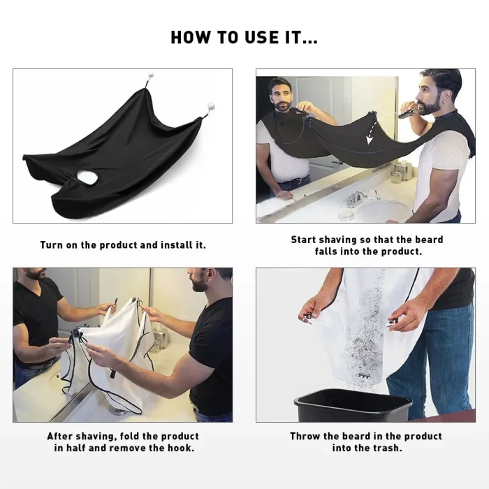 Male Shaving Apron Beard Catcher Cape Care Bib Face Shaved Hair Adult Bibs Shaver Cleaning Hairdresser for Man Clean Apron Gift - Image 8