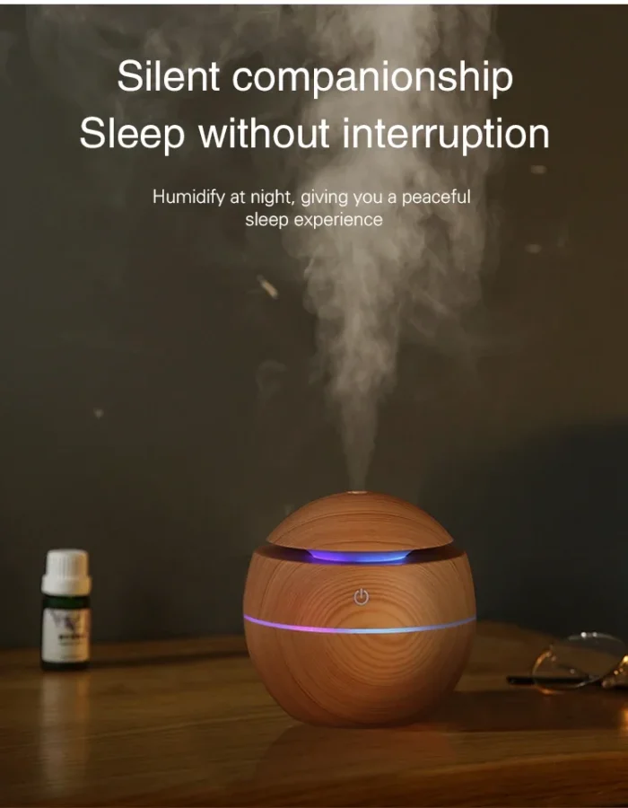 USB Ultrasonic Cool Mist Sprayer Essential Oil Fragrance Mini Home Wood Grain Air Humidifier Electric Air Aroma Diffuser Purifie - Image 16