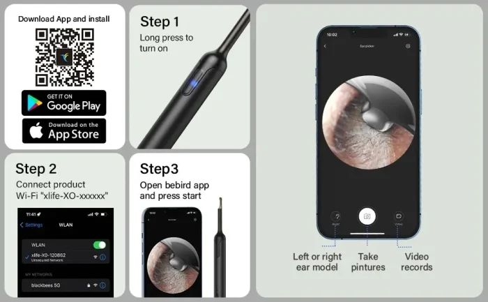 Bebird Xlife X0 Ear Cleaner Wax Remover Tool Smart Visual Stick Otoscope 1080P HD Earpick Endoscope Earring Personal Health Care - Image 24