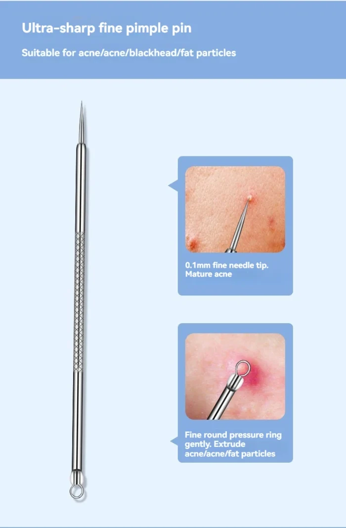 11Pcs Ingrown Hair Tweezers Acne Blackhead Removal Needles Black Dots Cleaner Pore Cleaner Deep Cleansing Face Skin Care Tools - Image 16