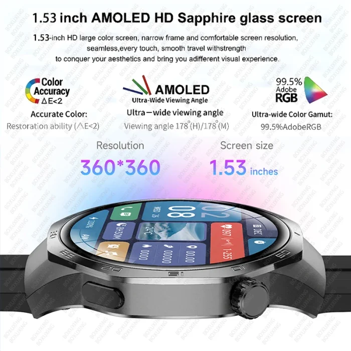 New For Huawei Watch GT5 Pro Smart Watch HD AMOLED Screen NFC GPS Tracker Bluetooth Call Health Waterproof Smartwatch Men Women - Image 5