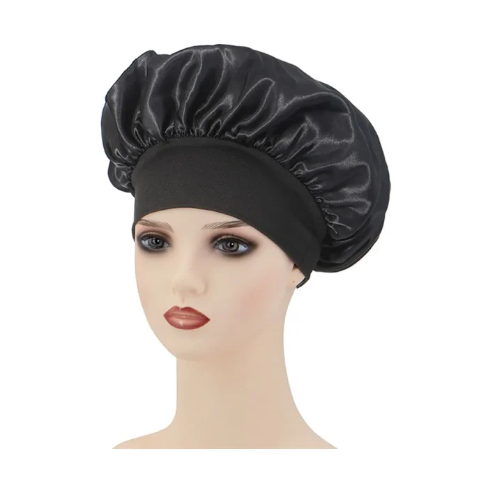 Newly Satin Night Hair Cap Women's Solid Sleeping Hat Sleep Care Bonnet Nightcap For Women Unisex Cap - Image 15
