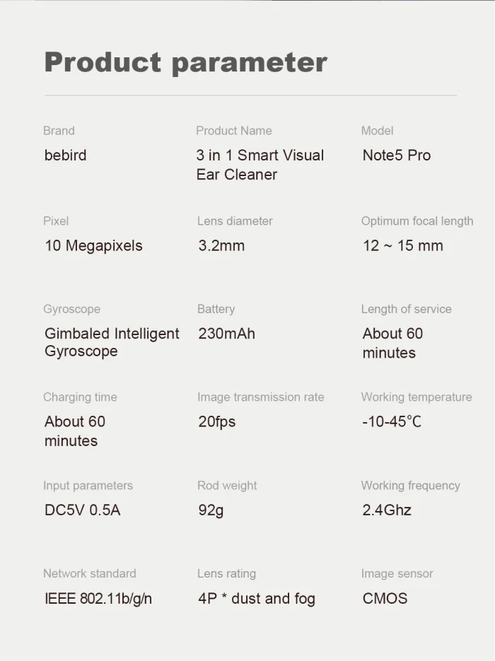 Bebird Note5 Pro Ear Cleaner Smart Visual Ear Wax Sticks Endoscope Tweezers Earpick Mini Camera Otoscope Personal Health Care - Image 32