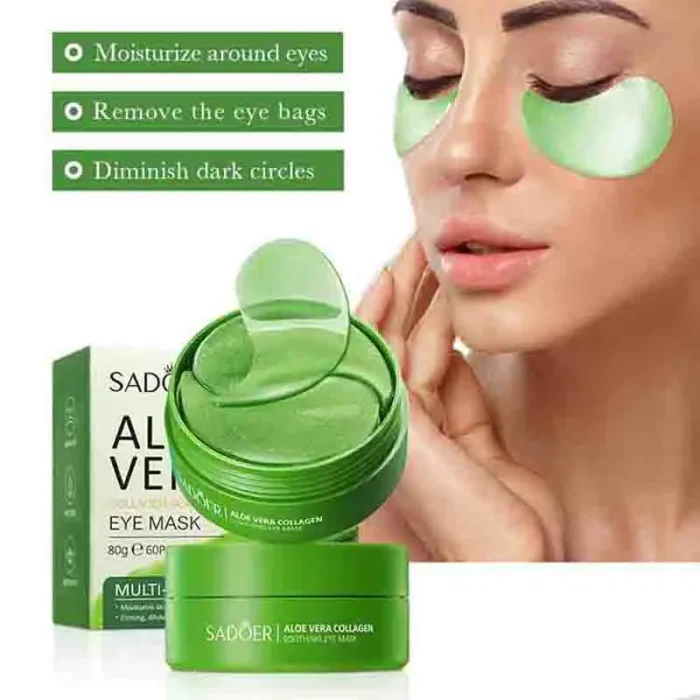 60pcs SAODER Aloe Vera Collagen Eye Mask Anti Dark Circles Eyes Bags Moisturizing Firming Eye Patches Eyes Skin Care Products - Image 2