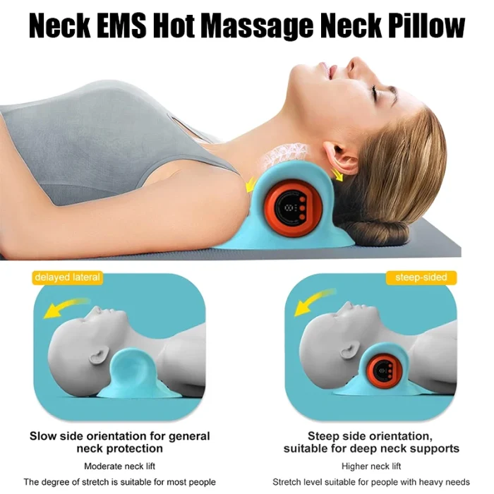 Electric Cervical Massager Neck Stretcher Pulse Traction Heating Pain Relif Chiropractic Traction Head Acupoint Massage Pillow - Image 2