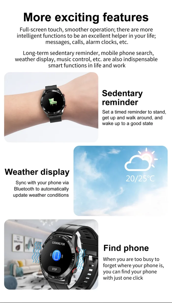 ECG+PPG Bluetooth Call Smart Watch Men Laser Health Blood Pressure Fitnes Sports Watches Man Sports Waterproof Smartwatch+Box - Image 28
