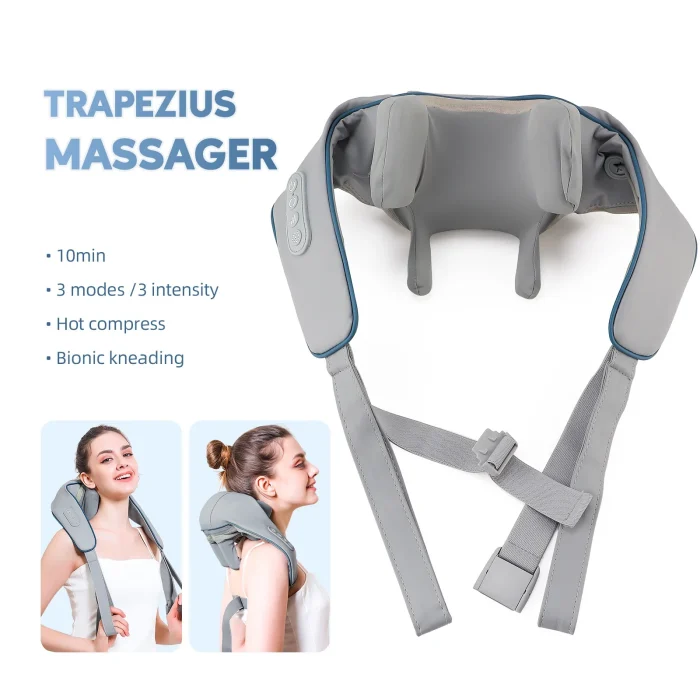 20W Wireless Trapezius Massager Neck And Shoulder Kneading Massager Neck And Back Massager Shawl Neck Cervical masajeador - Image 14