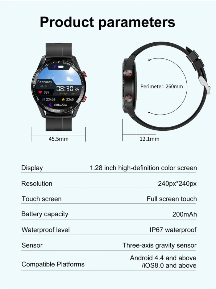 ECG+PPG Bluetooth Call Smart Watch Men Laser Health Blood Pressure Fitnes Sports Watches Man Sports Waterproof Smartwatch+Box - Image 30