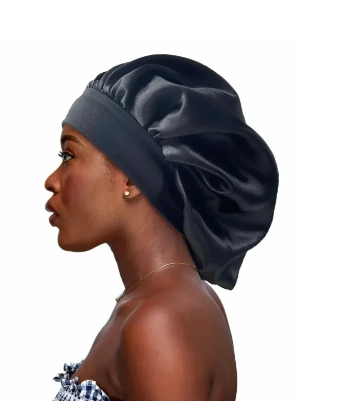 1pc Big Bonnets for Women Hair Care Large Satin Bonnet Silk Bonnet Hair Wrap for Sleeping Sleep Cap With Elastic Soft Band - Image 9
