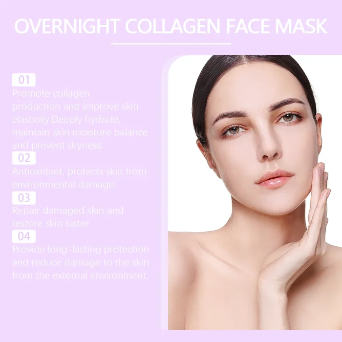 Collagen Overnight Wrapping Mask Fade Fine Lines Firming Deep Hydrating Replenishment Shrink Pores Brightening Korean Skin Care - Image 16