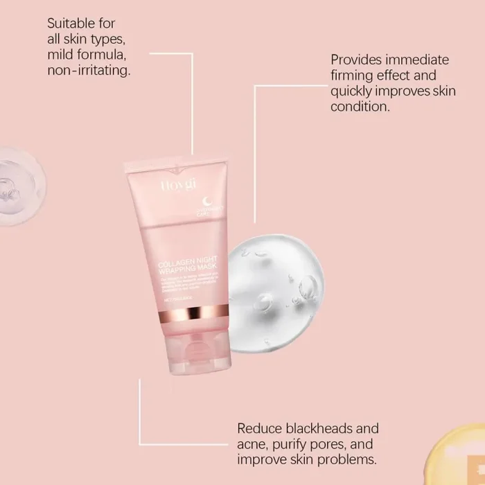 Collagen Tear-Off Mask Collagen Overnight Wrapping Mask Hydrating Moisturizing Hydrolyzed Collagen Mask Korean Skin Care - Image 6