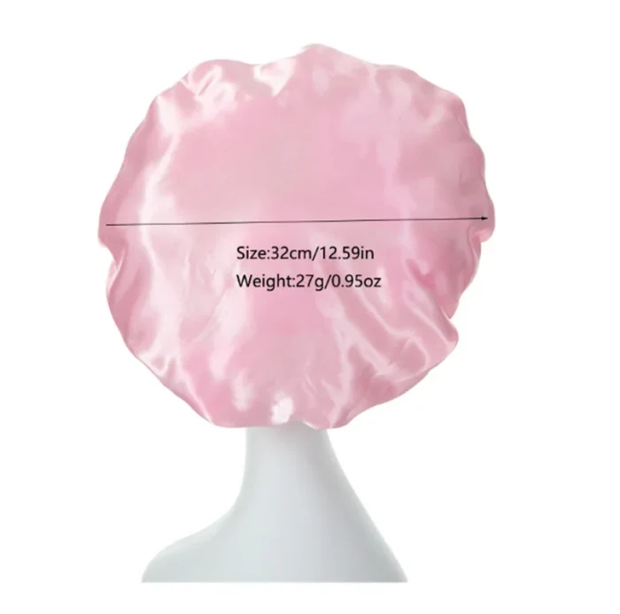 Satin Bonnets Night Sleeping Cap Large Elastic Wide Soft Band Colorful Silk Hat for Curly Hair Care Beauty Makeup for Women - Image 6