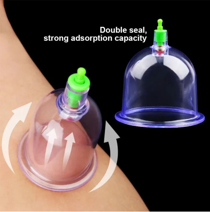6Pcs Vacuum Cupping Sets with Pumping Gun Suction Cups Back Massage Body Cup Detox Anti Cellulite Cans Healthy Care Jars - Image 3