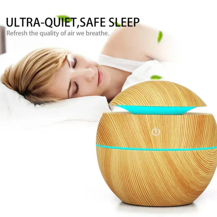 USB Ultrasonic Cool Mist Sprayer Essential Oil Fragrance Mini Home Wood Grain Air Humidifier Electric Air Aroma Diffuser Purifie - Image 11