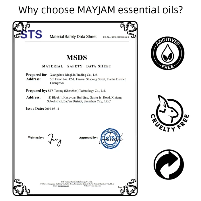 MAYJAM 10ml Pure Essential Oil Lavender Eucalyptus Vanilla Sandalwood Jasmine Bergamot Lemongrass Cinnamon Grapefruit 1pc - Image 6