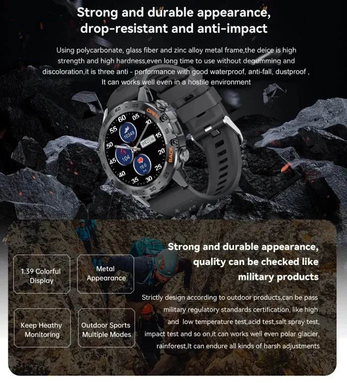 LIGE New1.39" Bluetooth Call Smart Watch Men Outdoor Sport Fitness Heart Rate Health Monitoring Smartwatch for Android IOS Phone - Image 12