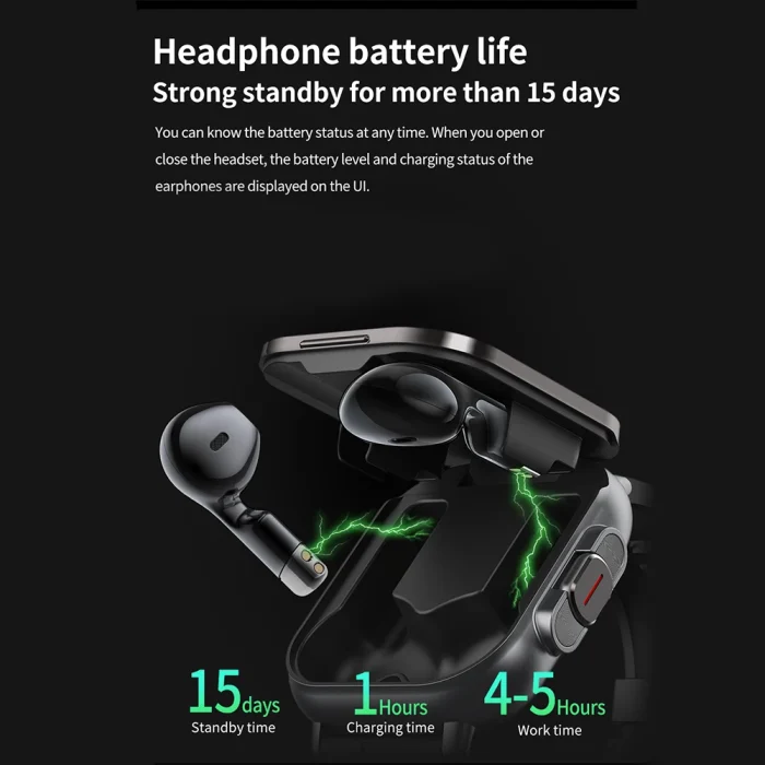 GPS Smart Watch TWS 2-in-1 Headset Bluetooth Call Heart Rate Blood Pressure Health Monitoring Headphones Play Music Smartwatch - Image 4