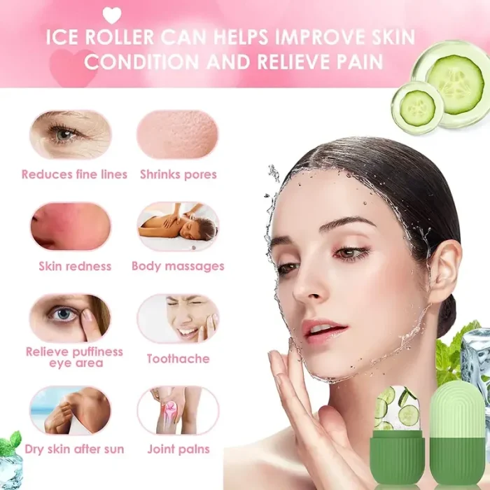 Silicone Skin Care Beauty Lifting Contouring Silicone Ice Cube Trays Ice Globe Ice Balls Face Massager Facial Roller Reduce Acne - Image 3