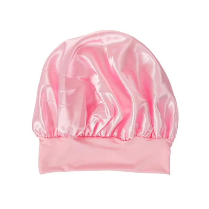 Newly Satin Night Hair Cap Women's Solid Sleeping Hat Sleep Care Bonnet Nightcap For Women Unisex Cap - Image 20