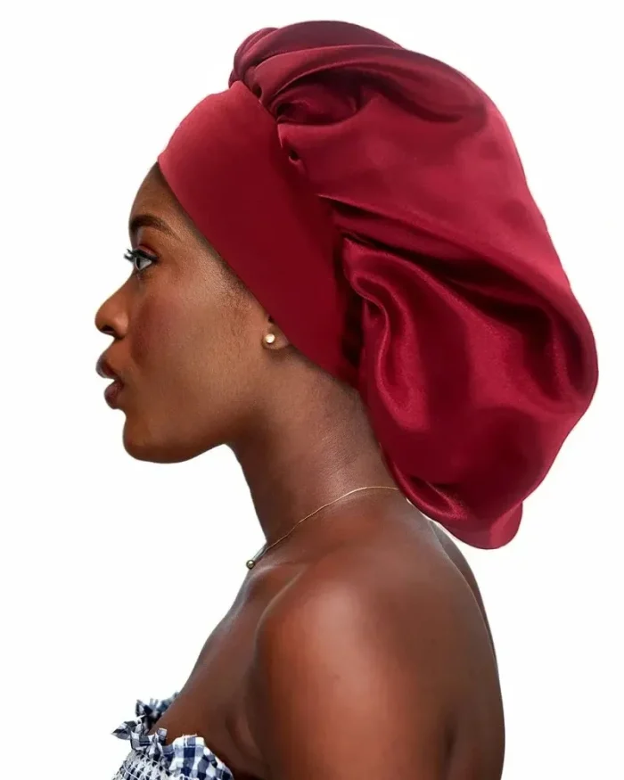 1pc Big Bonnets for Women Hair Care Large Satin Bonnet Silk Bonnet Hair Wrap for Sleeping Sleep Cap With Elastic Soft Band - Image 10