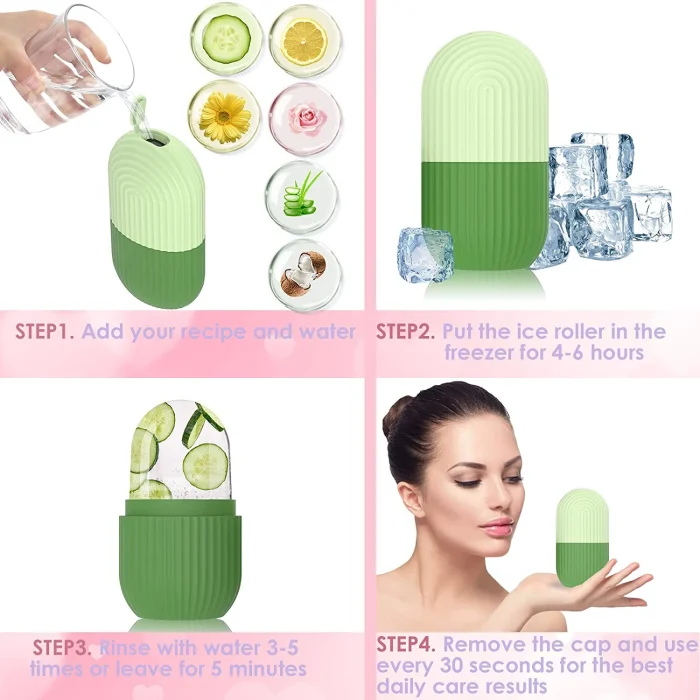 Ice Cube Roller Massager for Face Eyes Naturally Conditioning and Skin Care De-Puff Eye Bags Reusable Massage Silicone Ice Mold - Image 6