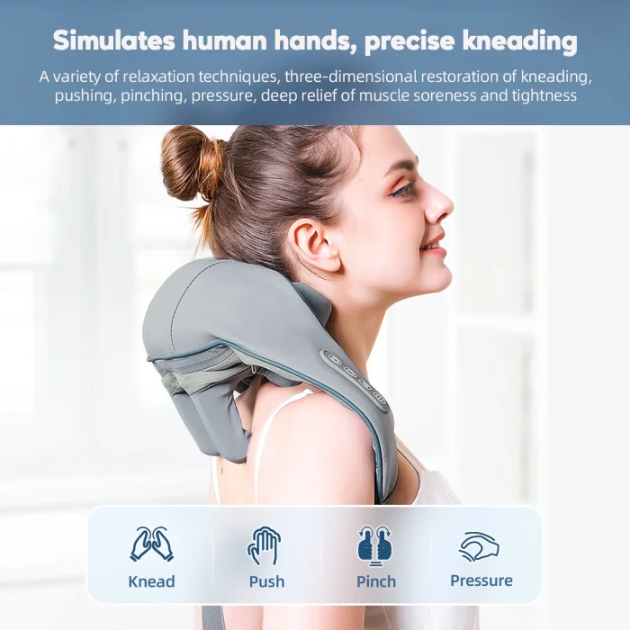 20W Wireless Trapezius Massager Neck And Shoulder Kneading Massager Neck And Back Massager Shawl Neck Cervical masajeador - Image 18