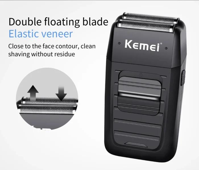 Kemei Rechargeable Cordless Shaver for Men Twin Blade Reciprocating Beard Razor Face Care Multifunction Strong Trimmer KM-1102 - Image 12